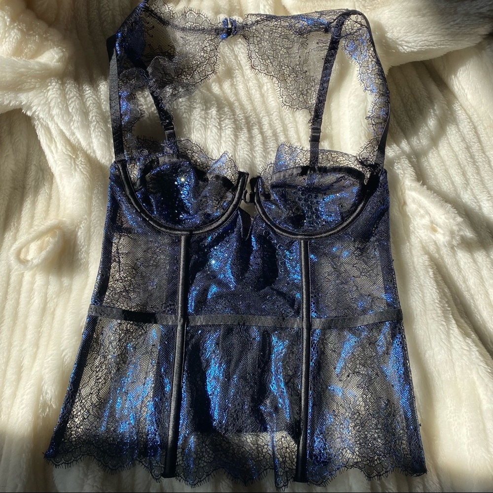 Victoria’s Secret London Fashion Show Foil Metallic Bustier 34C 🦋💖